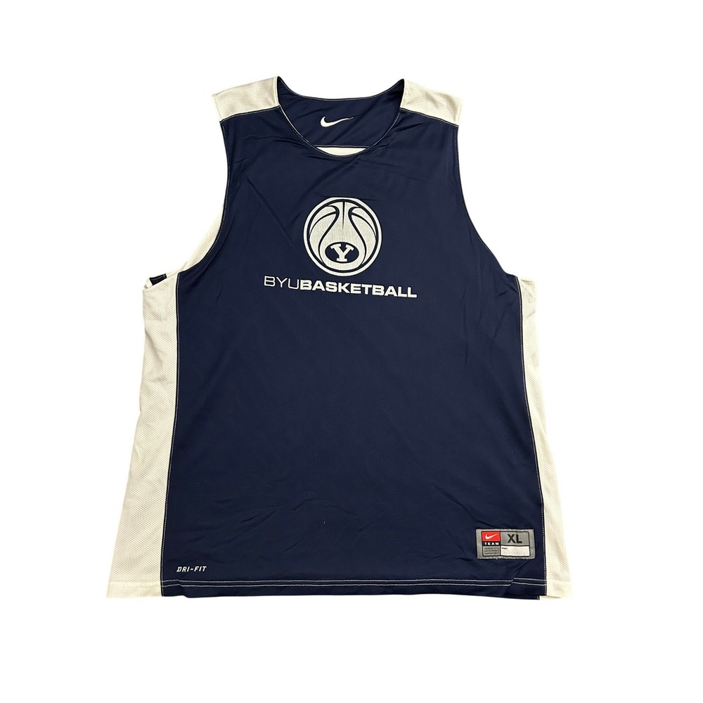 Nike BYU Basketball Jersey Mens XL Navy Blue Excellent Dri-FIT Practice Tank